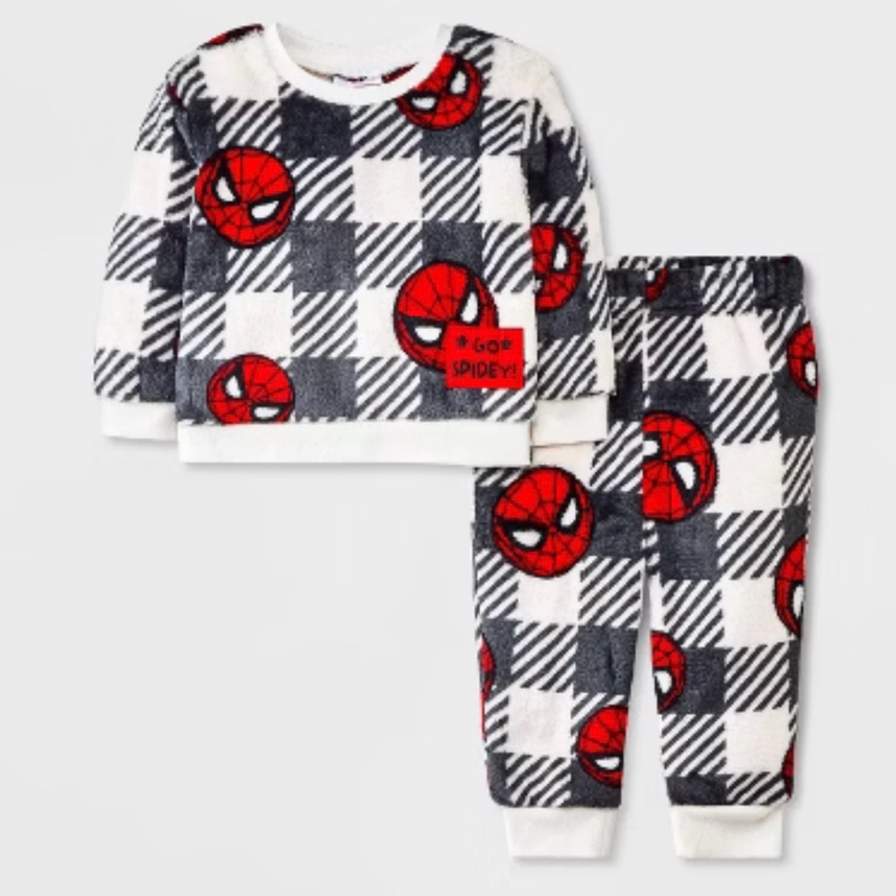 Spiderman Kids Pajamas - Black and White